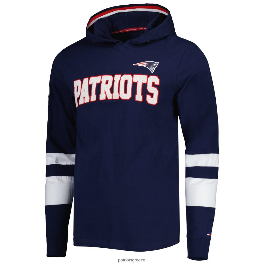 Patriots Jersey μακρυμάνικο μπλουζάκι με κουκούλα tommy hilfiger navy/λευκό alex άνδρες είδη ένδυσης VPDHTZ1920