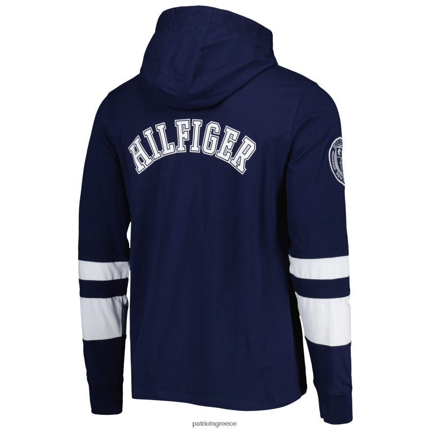 Patriots Jersey μακρυμάνικο μπλουζάκι με κουκούλα tommy hilfiger navy/λευκό alex άνδρες είδη ένδυσης VPDHTZ1920