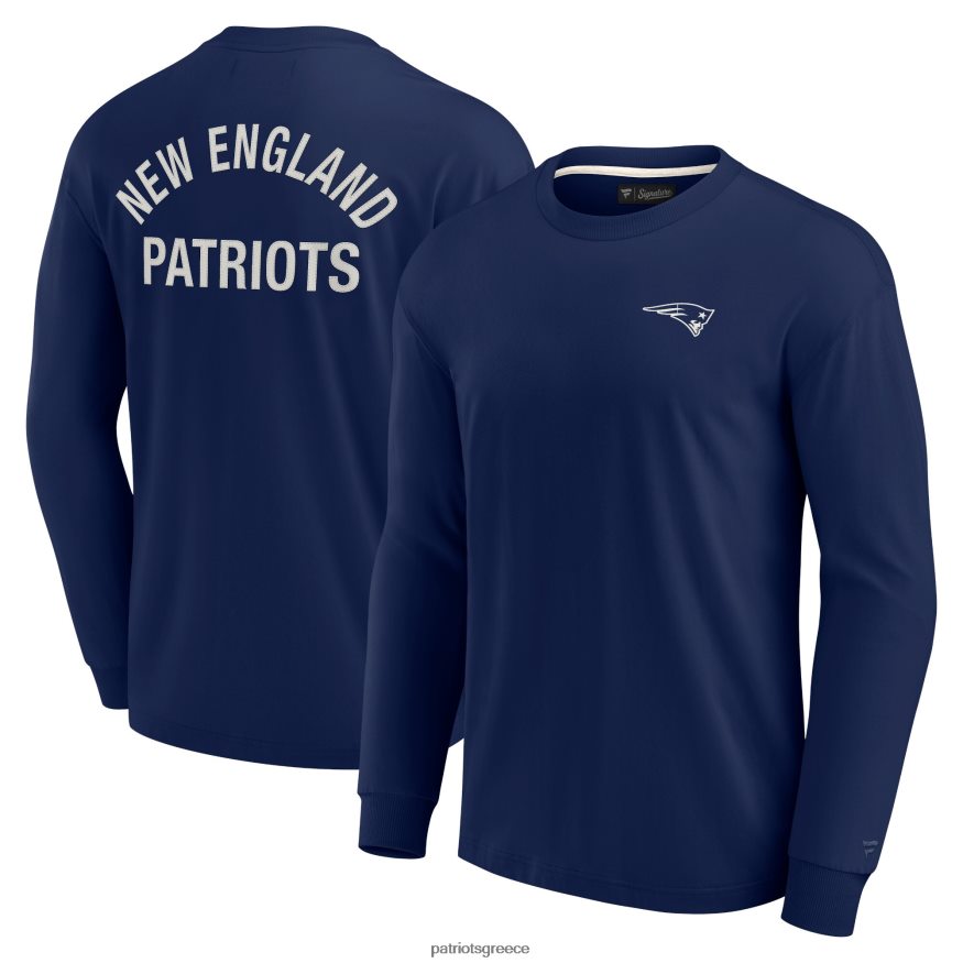 Patriots Jersey unisex fanatics signature navy σούπερ μαλακό μακρυμάνικο μπλουζάκι άνδρες είδη ένδυσης VPDHTZ1802