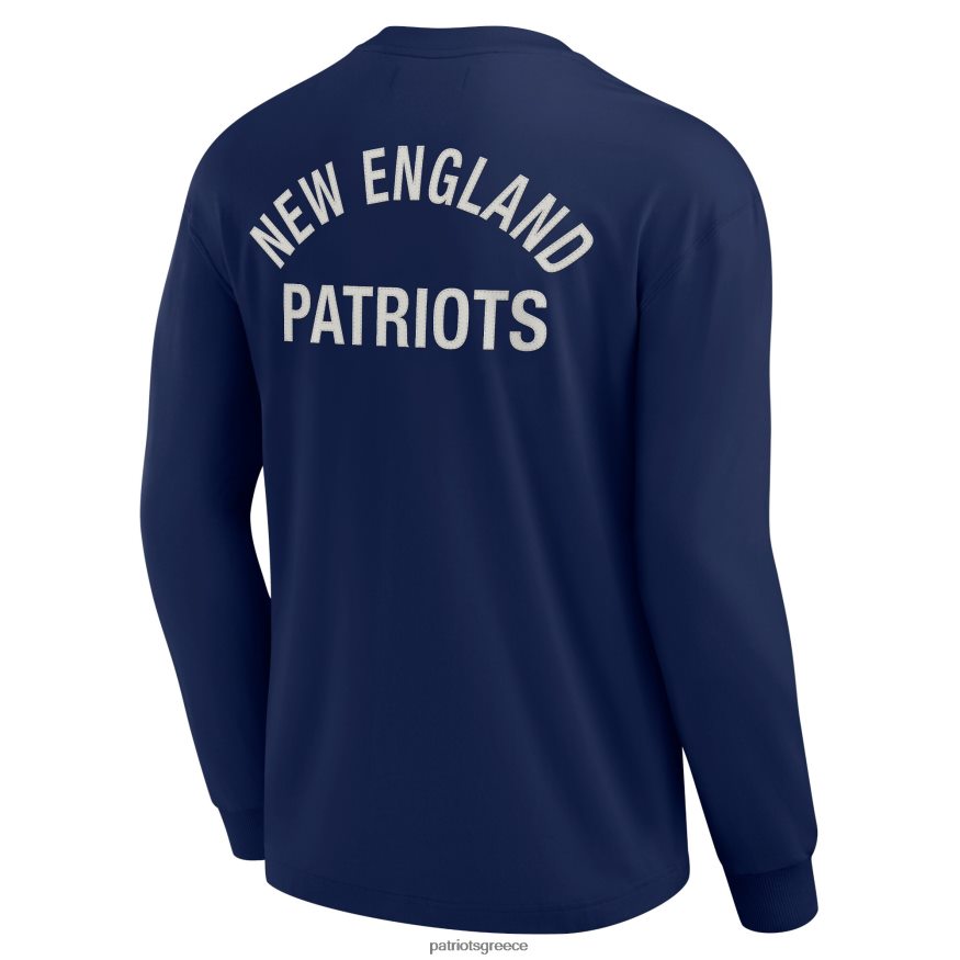 Patriots Jersey unisex fanatics signature navy σούπερ μαλακό μακρυμάνικο μπλουζάκι άνδρες είδη ένδυσης VPDHTZ1802