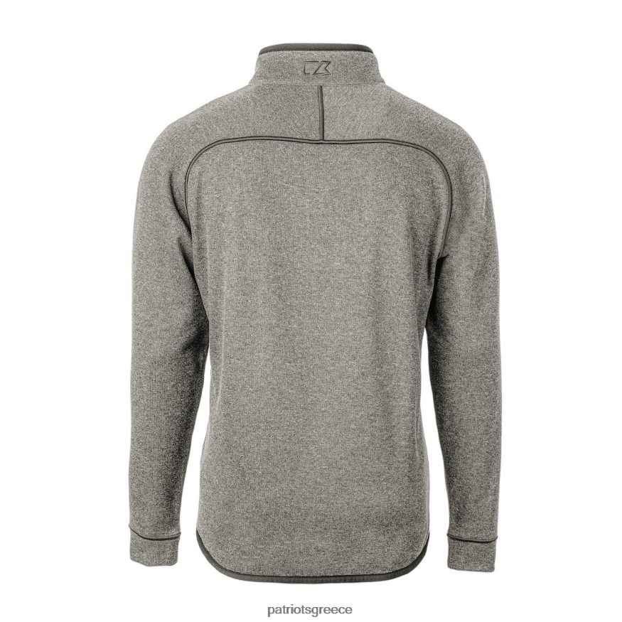 Patriots Jersey Μεγάλο και ψηλό πουλόβερ πουλόβερ με μισό φερμουάρ πουλόβερ με γκρι πλεκτό με φερμουάρ άνδρες είδη ένδυσης VPDHTZ2123