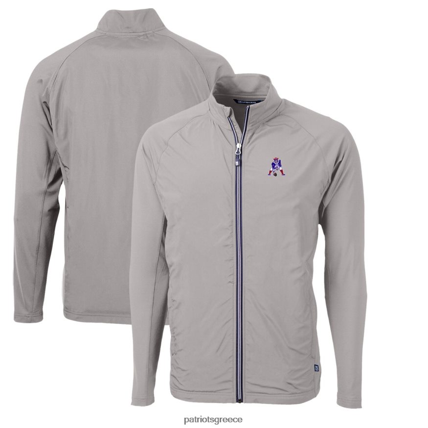 Patriots Jersey γκρι κόφτη και γκρι προσαρμογή οικολογικού πλεκτού υβριδικού ανακυκλωμένου μεγάλου και ψηλού σακάκι με φερμουάρ άνδρες είδη ένδυσης VPDHTZ2147