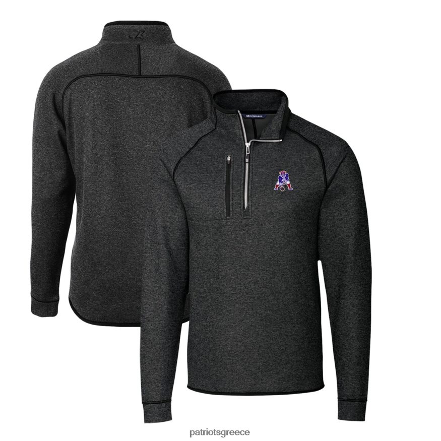 Patriots Jersey πουλόβερ πουλόβερ από κάρβουνο κόφτη & buck, πλεκτό μεγάλο και ψηλό πουλόβερ με μισό φερμουάρ άνδρες είδη ένδυσης VPDHTZ2122