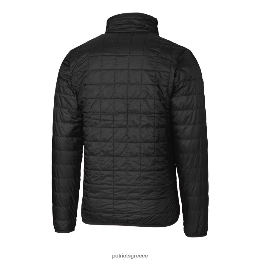 Patriots Jersey Μαύρο λογότυπο cutter & buck, μεγάλο και ψηλό πιο βροχερό μπουφάν με μόνωση με φερμουάρ άνδρες είδη ένδυσης VPDHTZ2084