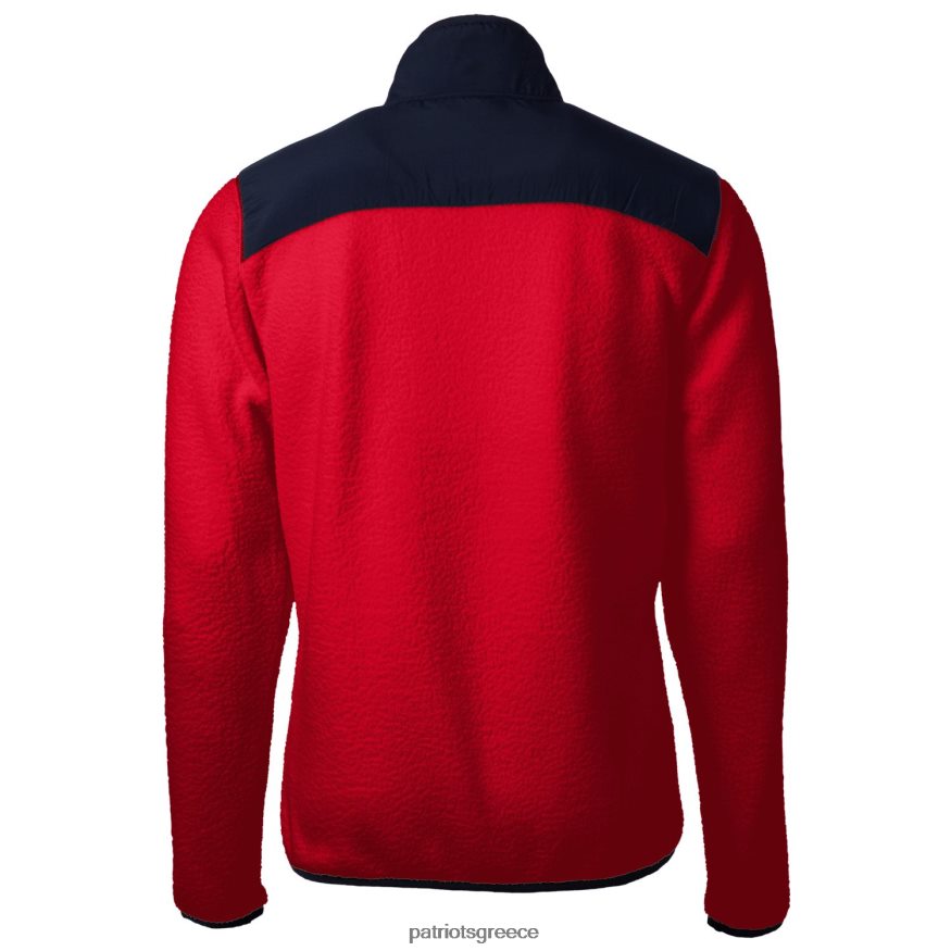 Patriots Jersey cutter & buck κόκκινο μεγάλο & ψηλό ομαδικό cascade eco sherpa fleece μπουφάν με φερμουάρ άνδρες είδη ένδυσης VPDHTZ2110