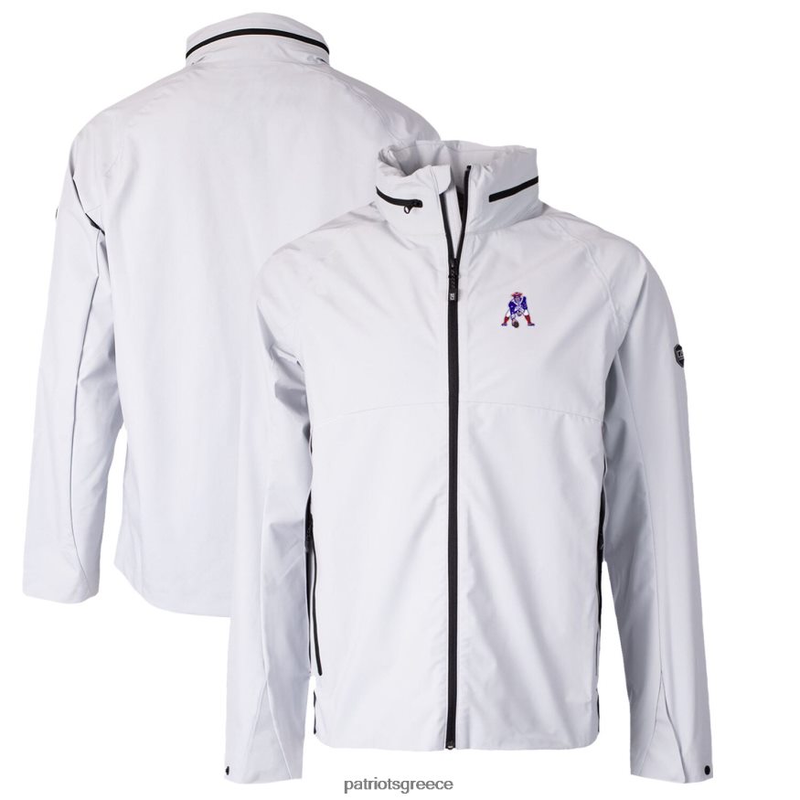 Patriots Jersey cutter & buck grey throwback logo ατμοπωθητικό αδιάβροχο μπουφάν με φερμουάρ άνδρες είδη ένδυσης VPDHTZ79