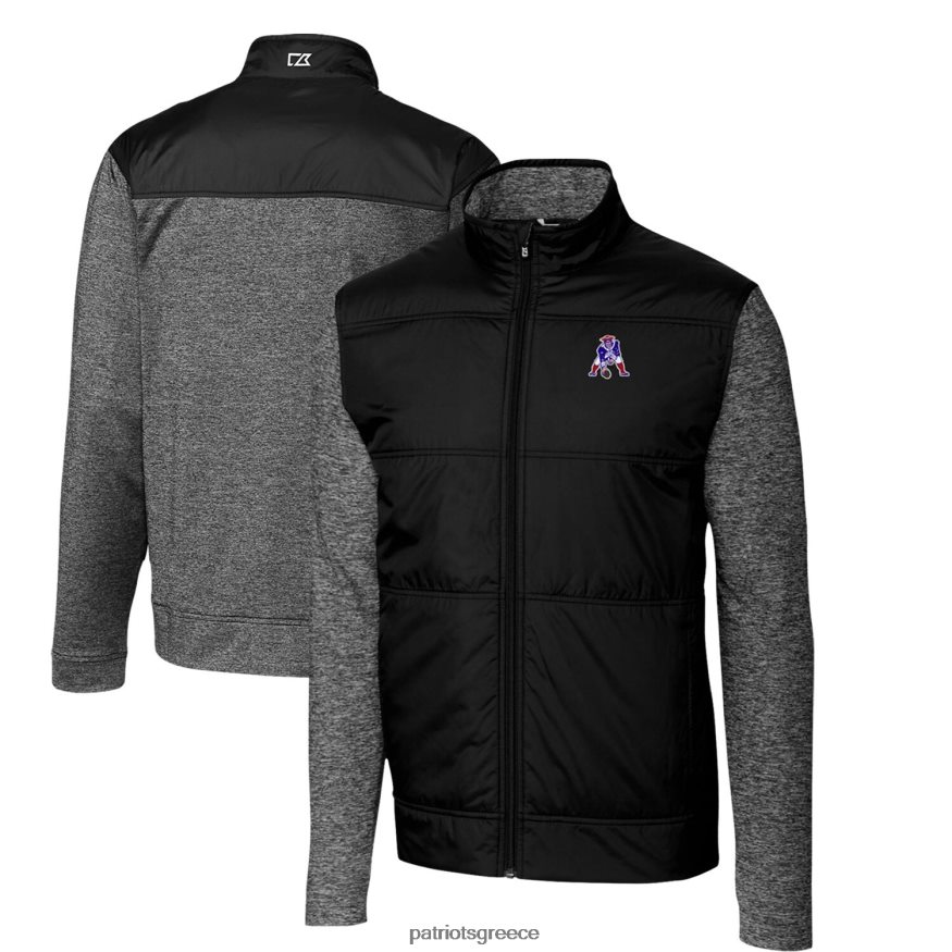 Patriots Jersey cutter & buck μαύρο λογότυπο ανεμοφράκτη μεγάλο και ψηλό stealth υβριδικό καπιτονέ τζάκετ με φερμουάρ άνδρες είδη ένδυσης VPDHTZ2124