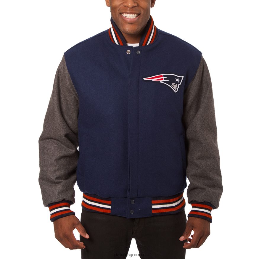 Patriots Jersey jh σχέδιο navy/γκρι μεγάλο & ψηλό μάλλινο σακάκι full-snap άνδρες είδη ένδυσης VPDHTZ2151