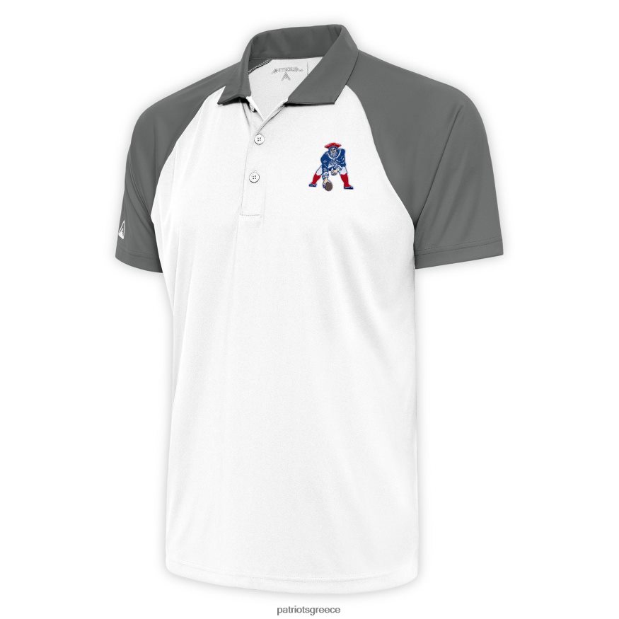 Patriots Jersey Antigua white/steel team λογότυπο αναστροφής nova polo άνδρες είδη ένδυσης VPDHTZ1326