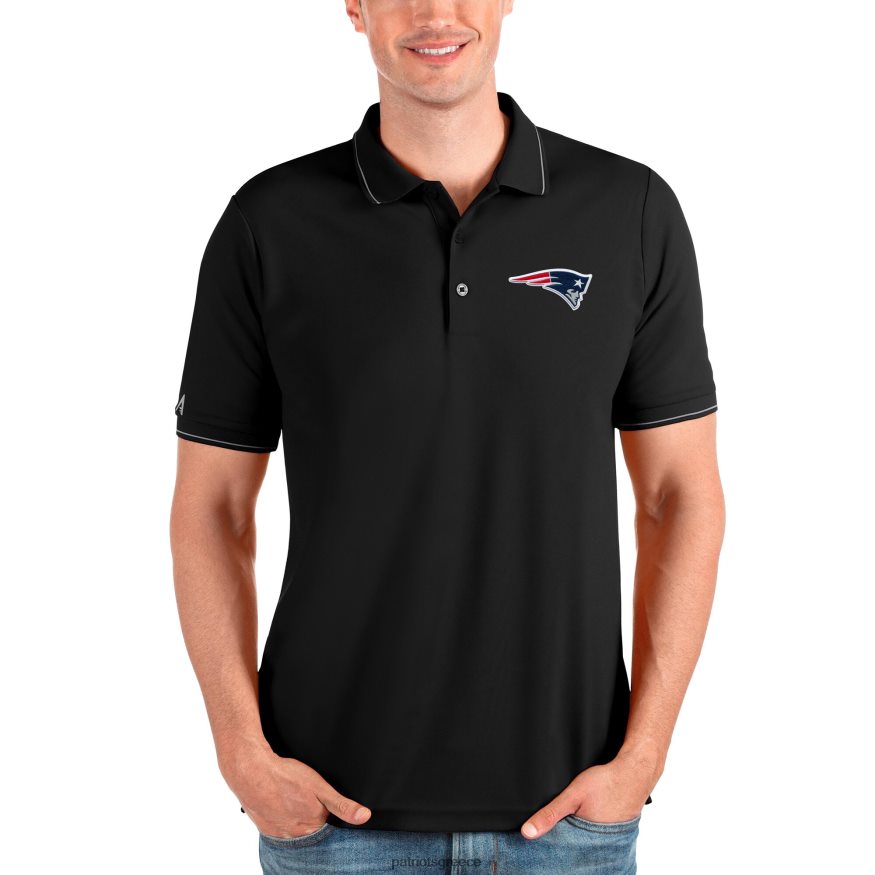 Patriots Jersey antigua black affluent polo άνδρες είδη ένδυσης VPDHTZ1343