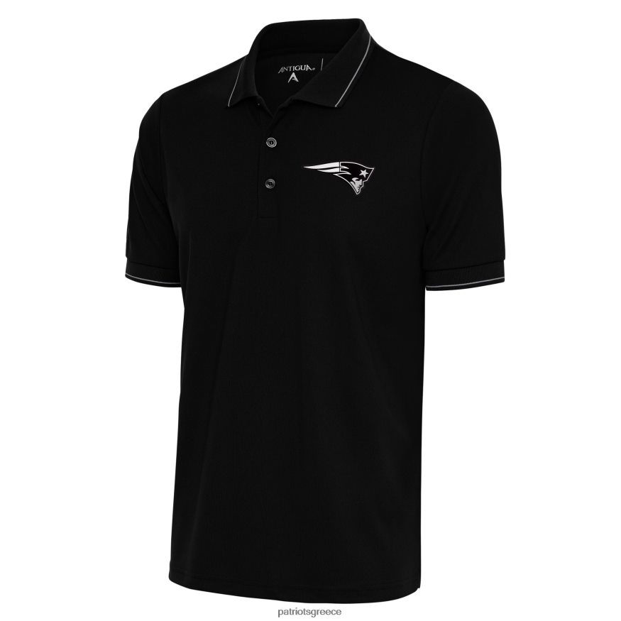 Patriots Jersey antigua black metallic logo affluent polo άνδρες είδη ένδυσης VPDHTZ1270