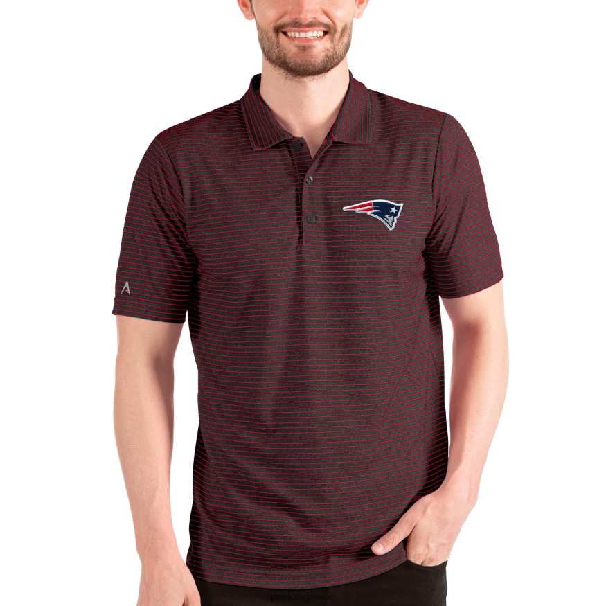 Patriots Jersey antigua heathered black/red esteem polo άνδρες είδη ένδυσης VPDHTZ1482