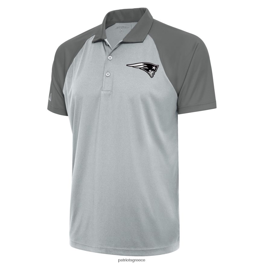 Patriots Jersey antigua ασημί/γκρι μεταλλικό λογότυπο nova polo άνδρες είδη ένδυσης VPDHTZ1500