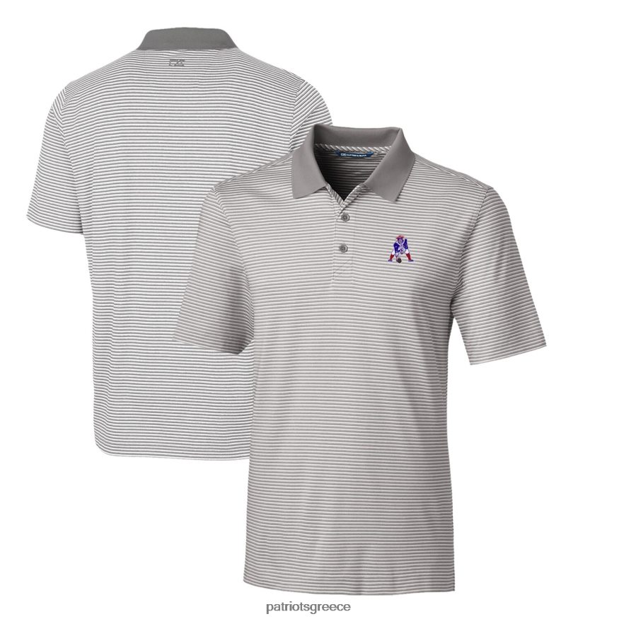 Patriots Jersey cutter & buck grey throwback logo μεγάλο & ψηλό σφυρήλατο τονικό ρίγες stretch polo άνδρες είδη ένδυσης VPDHTZ1588