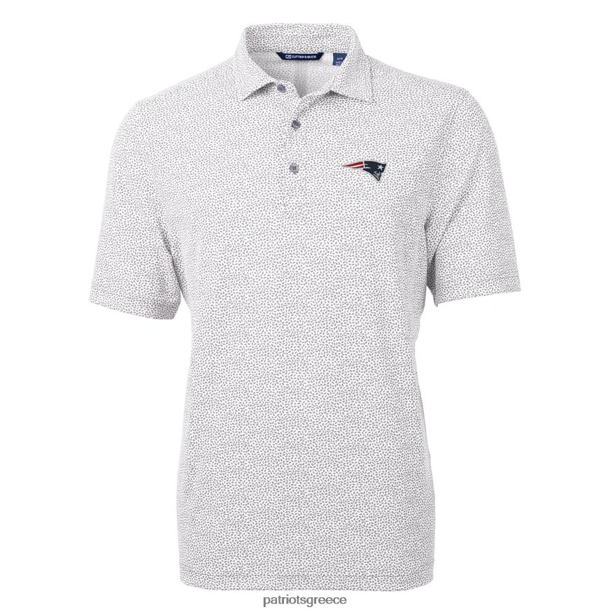 Patriots Jersey cutter & buck grey virtue eco pique botanical print polo άνδρες είδη ένδυσης VPDHTZ1618