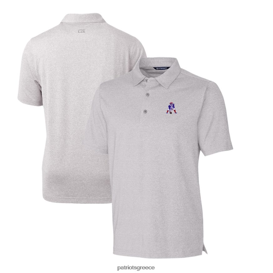 Patriots Jersey cutter & buck heather γκρι λογότυπο σφυρηλάτησης ερείκης stretch polo άνδρες είδη ένδυσης VPDHTZ1601