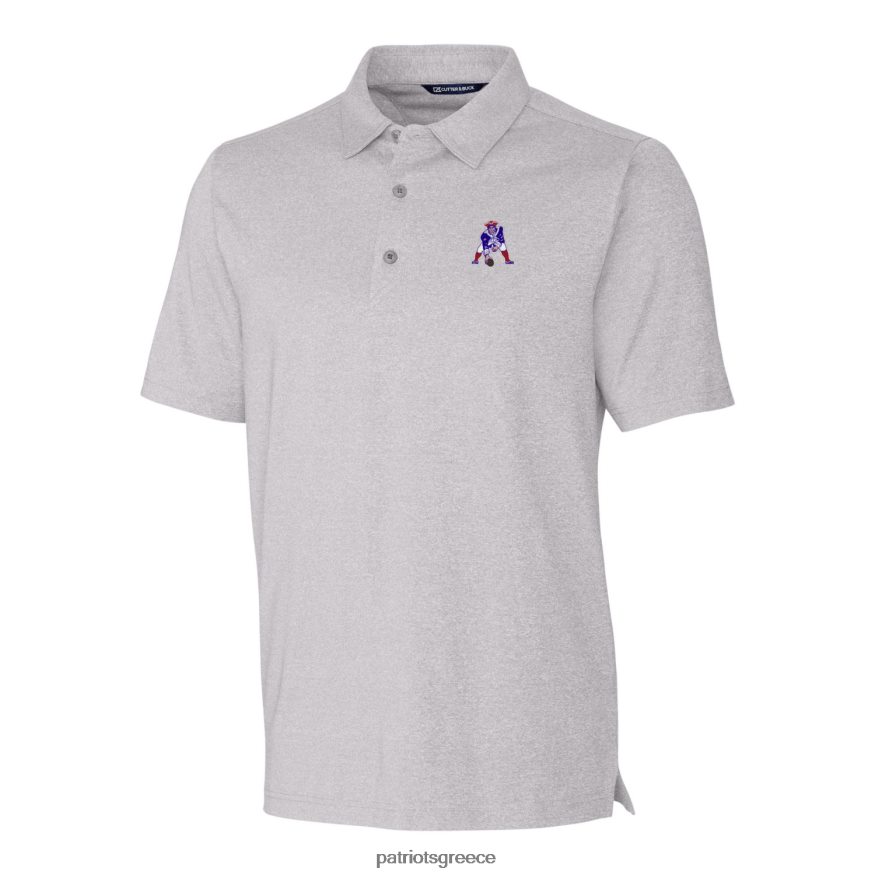 Patriots Jersey cutter & buck heather γκρι λογότυπο σφυρηλάτησης ερείκης stretch polo άνδρες είδη ένδυσης VPDHTZ1601