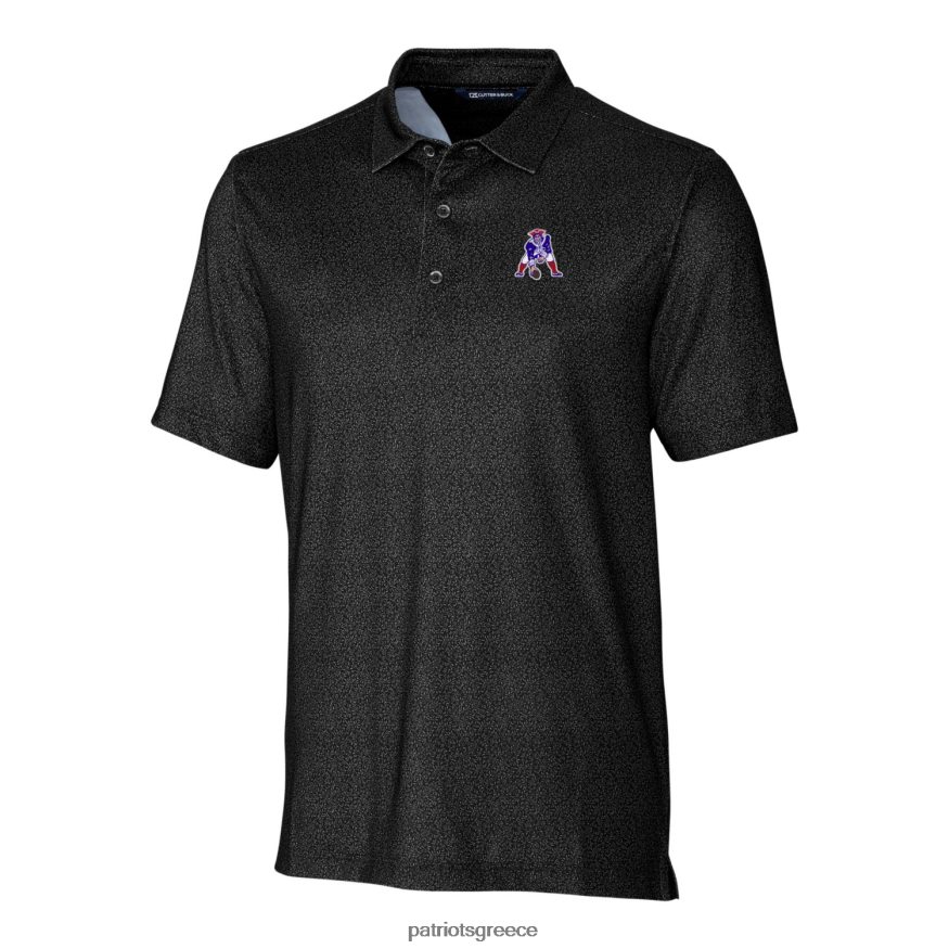 Patriots Jersey cutter & buck μαύρο micro floral stretch polo άνδρες είδη ένδυσης VPDHTZ1552