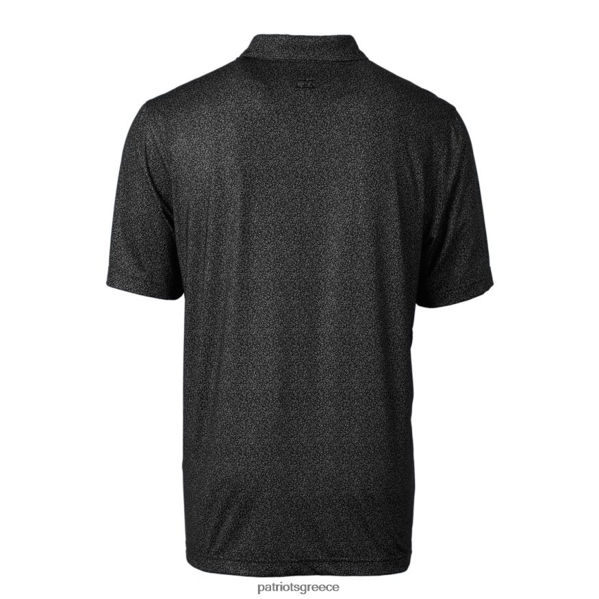 Patriots Jersey cutter & buck μαύρο micro floral stretch polo άνδρες είδη ένδυσης VPDHTZ1552