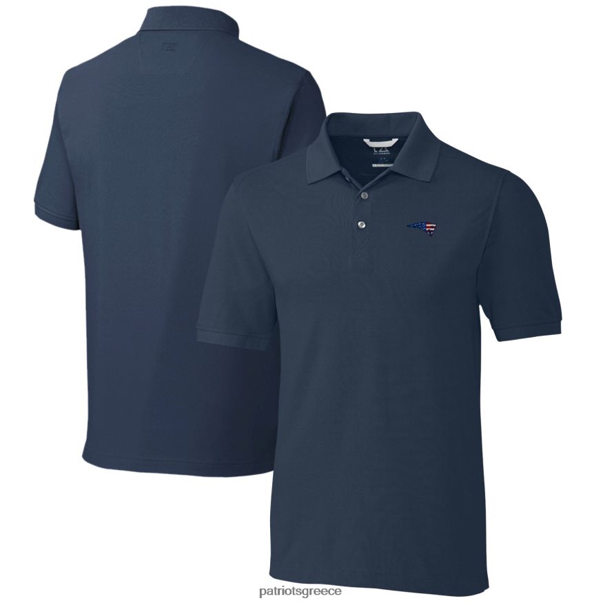 Patriots Jersey cutter & buck navy big & tall plus tri-blend pique polo άνδρες είδη ένδυσης VPDHTZ1474