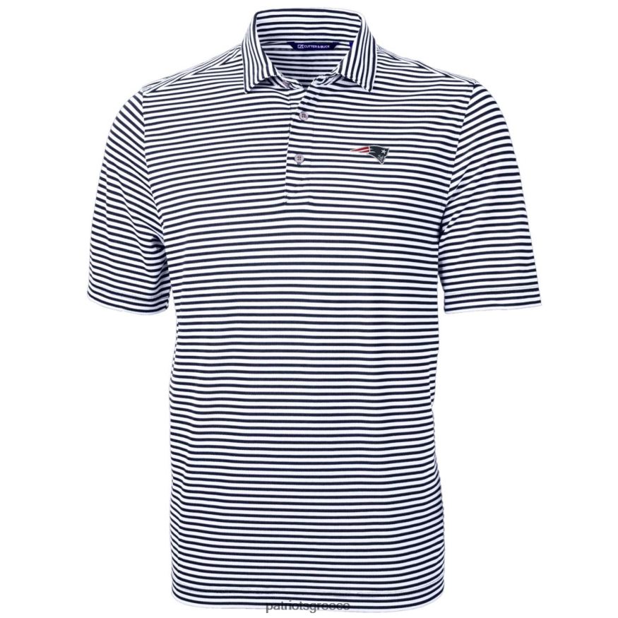 Patriots Jersey cutter & buck navy big & tall virtue eco pique stripe recycled polo άνδρες είδη ένδυσης VPDHTZ1426