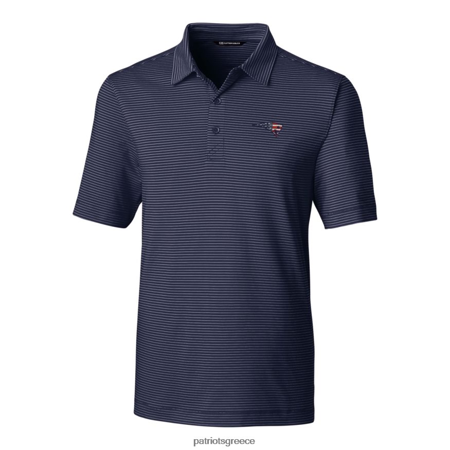 Patriots Jersey cutter & buck navy forge pencil stripe polo άνδρες είδη ένδυσης VPDHTZ1556