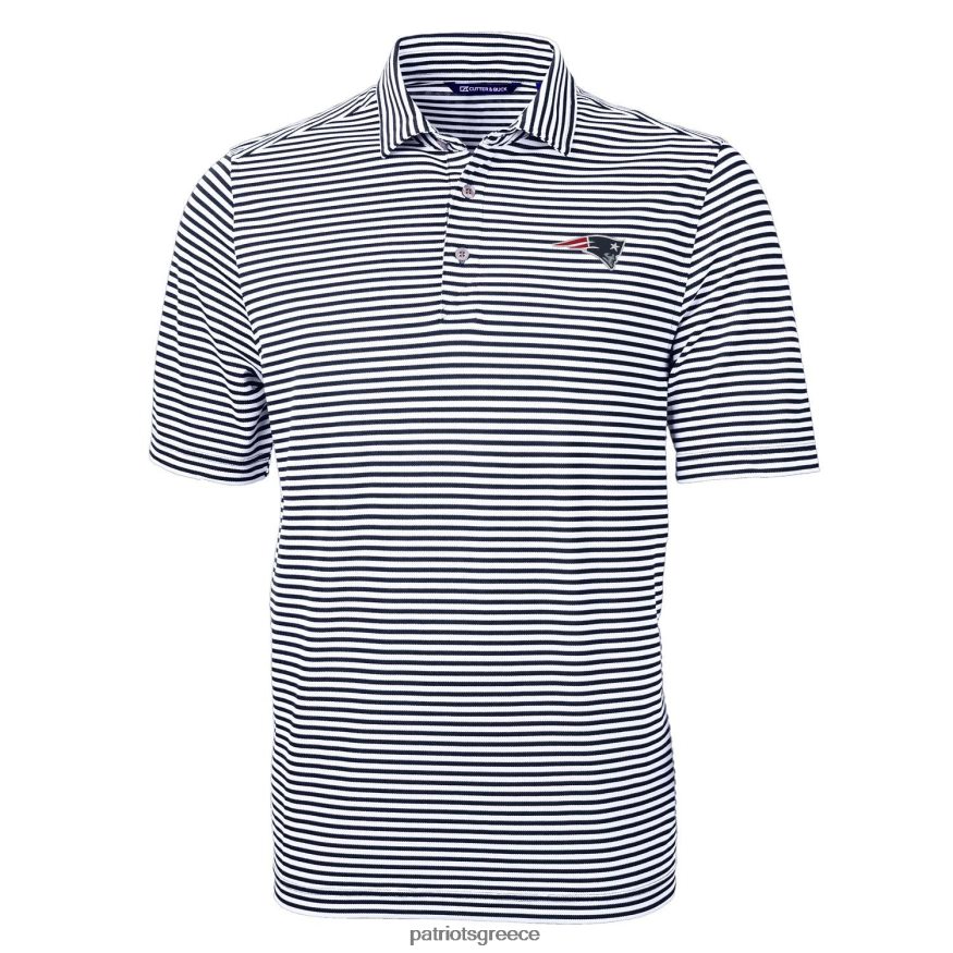 Patriots Jersey cutter & buck navy virtue eco pique stripe recycled polo άνδρες είδη ένδυσης VPDHTZ1623