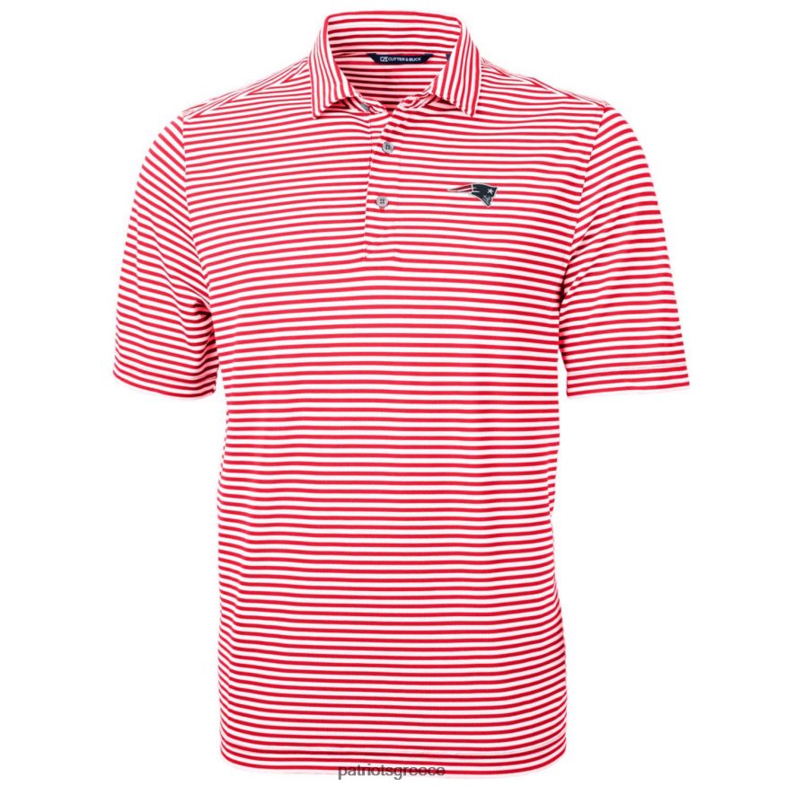 Patriots Jersey cutter & buck red big & tall virtue eco pique stripe recycled polo άνδρες είδη ένδυσης VPDHTZ1449