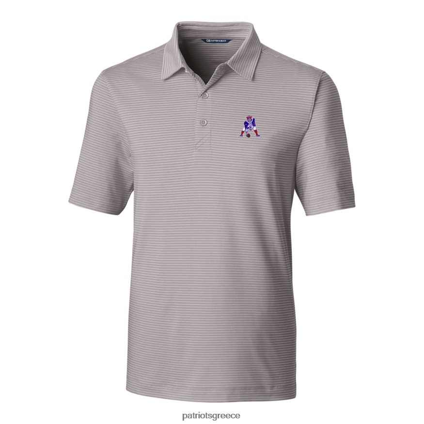 Patriots Jersey cutter & buck γκρι λογότυπο σφυρήλατο μολύβι λωρίδα stretch polo άνδρες είδη ένδυσης VPDHTZ1592