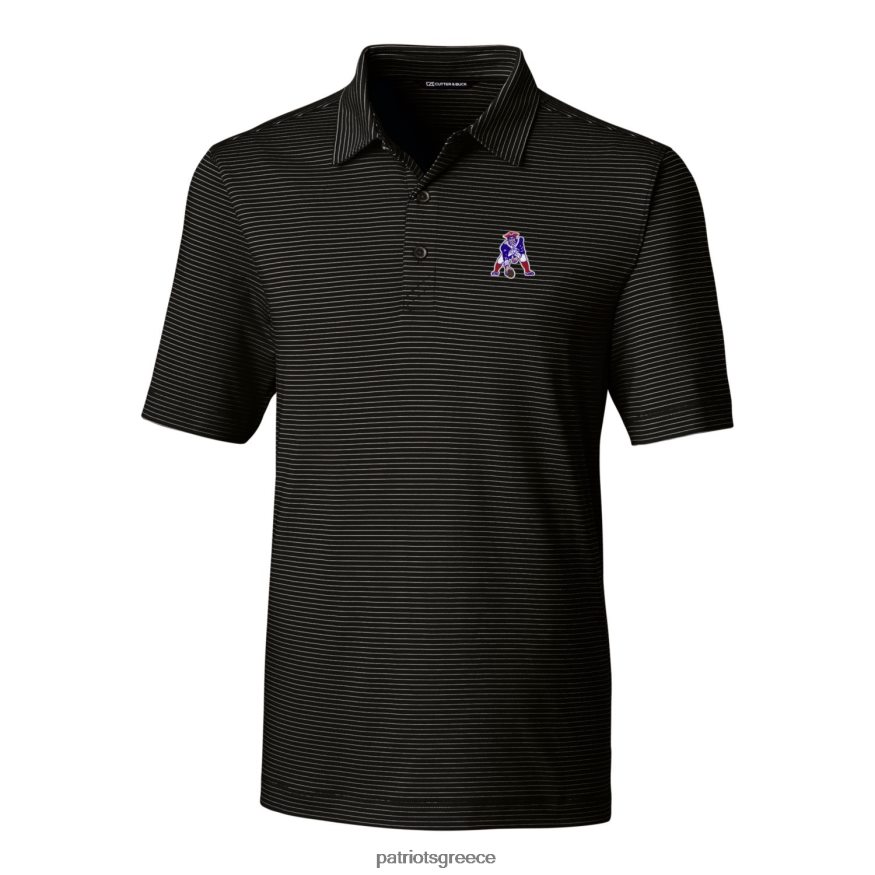 Patriots Jersey cutter & buck μαύρο λογότυπο μολύβι λωρίδα stretch polo άνδρες είδη ένδυσης VPDHTZ1596