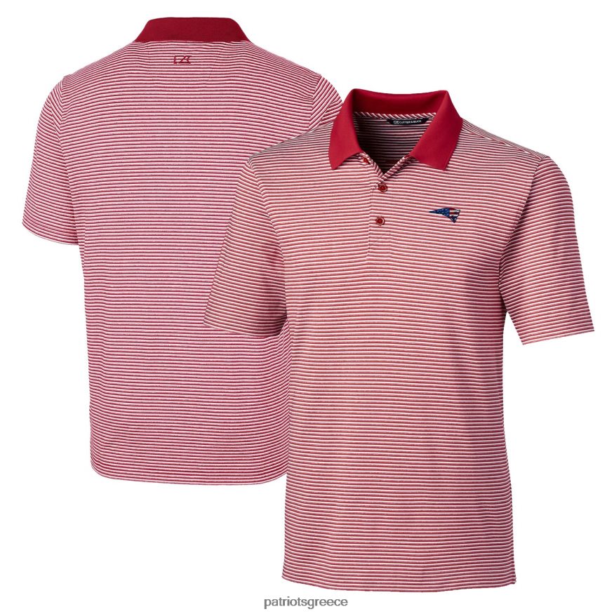 Patriots Jersey cutter & buck κόκκινο μεγάλο & ψηλό σφυρήλατο tonal stripe stretch polo άνδρες είδη ένδυσης VPDHTZ1587