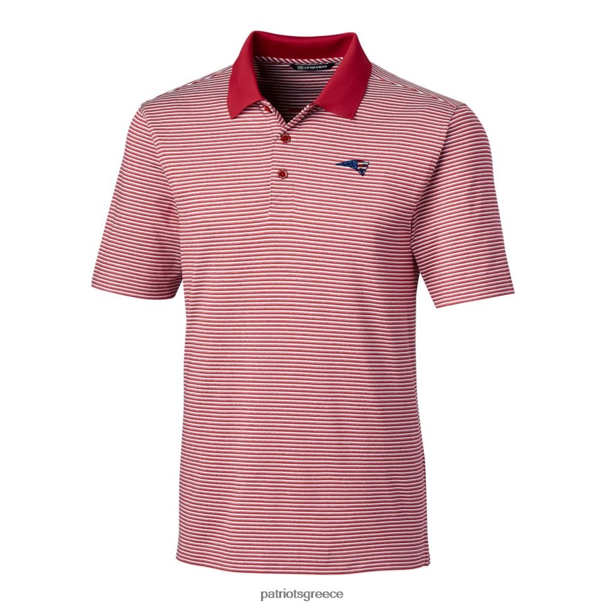Patriots Jersey cutter & buck κόκκινο μεγάλο & ψηλό σφυρήλατο tonal stripe stretch polo άνδρες είδη ένδυσης VPDHTZ1587