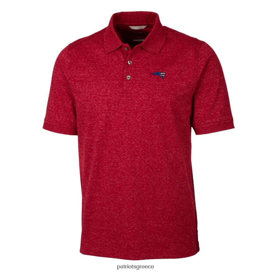 Patriots Jersey cutter & buck κόκκινο μεγάλο & ψηλό πλεονέκτημα tri-blend space dye polo άνδρες είδη ένδυσης VPDHTZ1397