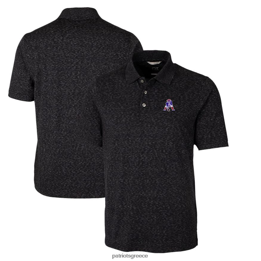 Patriots Jersey πλεονέκτημα μαύρου cutter & buck tri-blend space dye throwback polo άνδρες είδη ένδυσης VPDHTZ1532