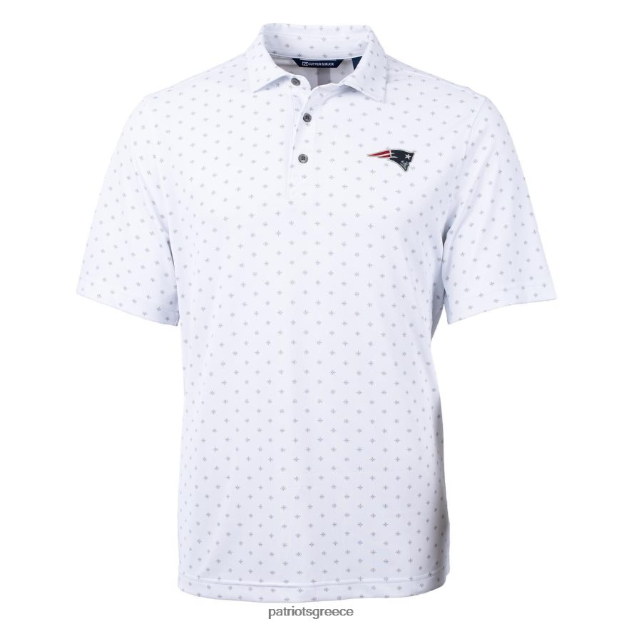 Patriots Jersey cutter & buck white virtue eco pique print polo άνδρες είδη ένδυσης VPDHTZ1619