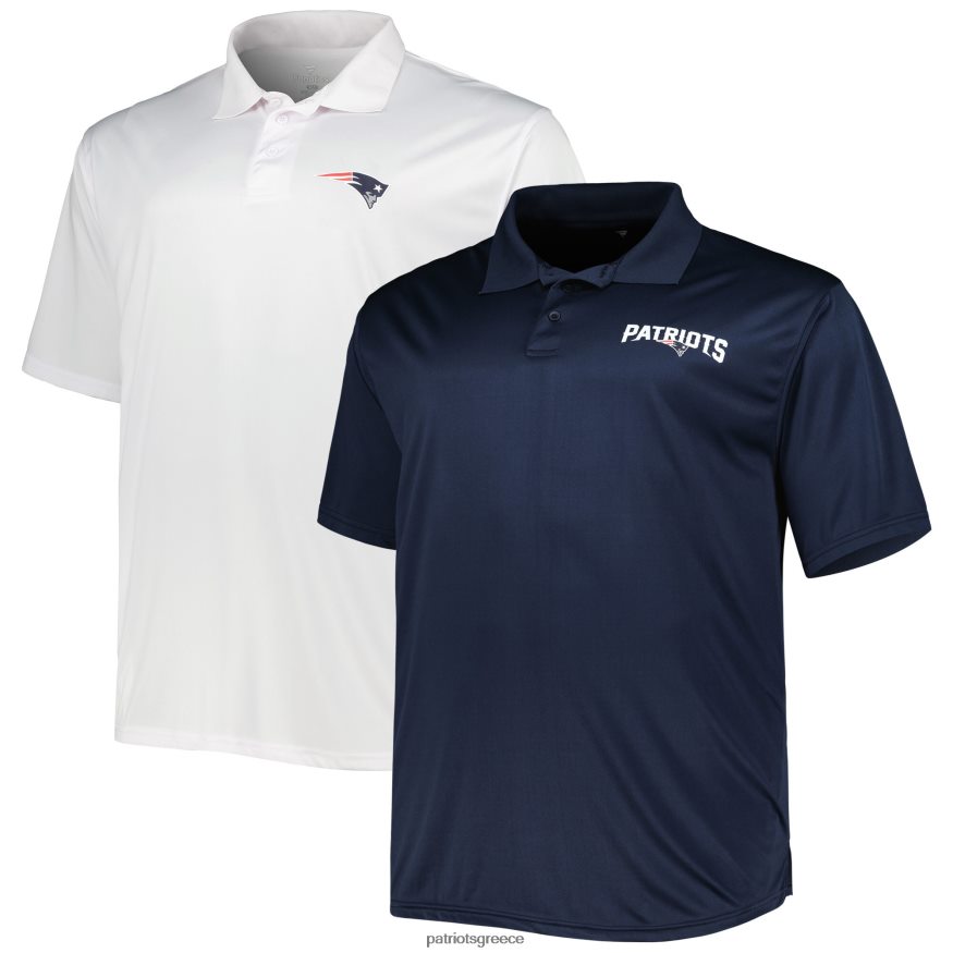 Patriots Jersey φανατικοί επώνυμα navy/λευκό συμπαγές σετ πόλο δύο συσκευασιών άνδρες είδη ένδυσης VPDHTZ1895