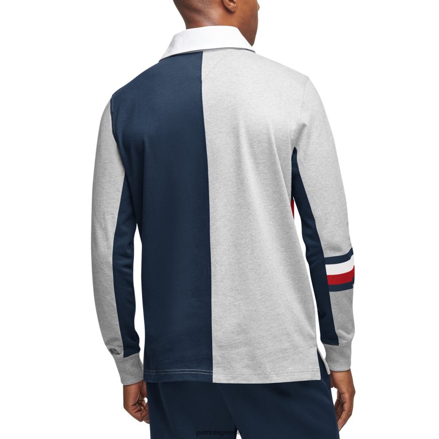 Patriots Jersey tommy hilfiger γκρι/ναυτικό ράγκμπι μακρυμάνικο πόλο άνδρες είδη ένδυσης VPDHTZ1337