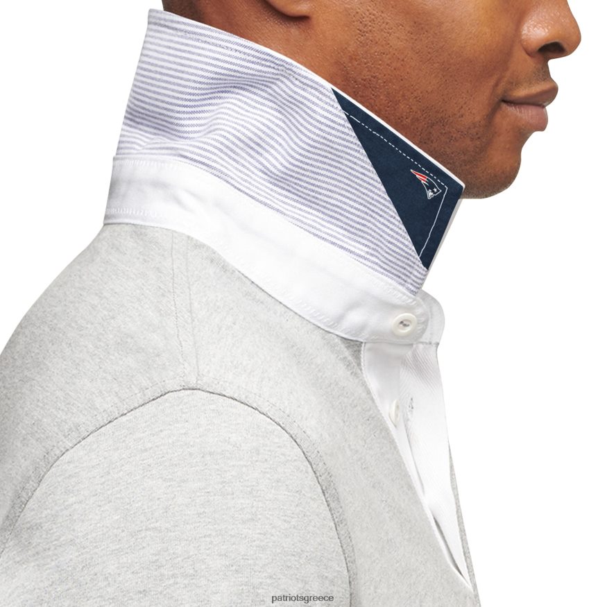 Patriots Jersey tommy hilfiger γκρι/ναυτικό ράγκμπι μακρυμάνικο πόλο άνδρες είδη ένδυσης VPDHTZ1337