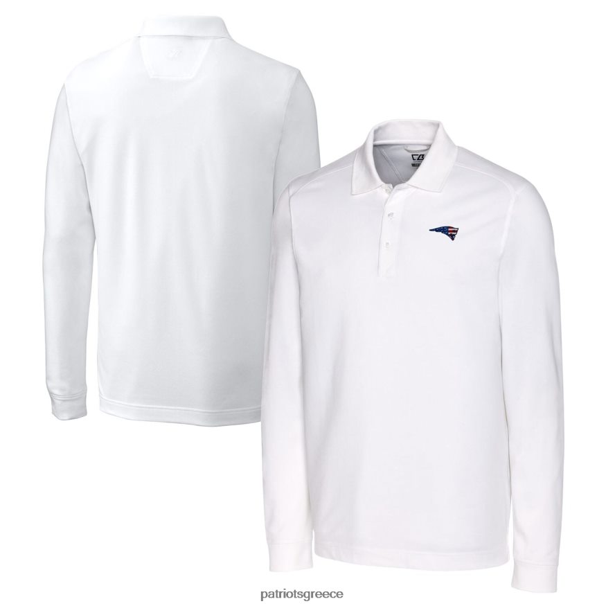 Patriots Jersey κόφτη & ασπρόμαυρο μεγάλο και ψηλό πλεονέκτημα tri-blend pique μακρυμάνικο πόλο άνδρες είδη ένδυσης VPDHTZ1605