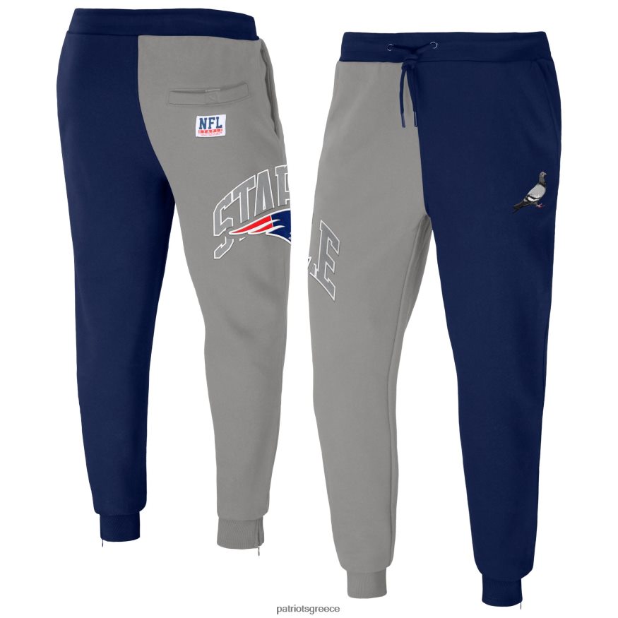 Patriots Jersey Φλις παντελόνι με λογότυπο nfl x staple navy split άνδρες είδη ένδυσης VPDHTZ1261