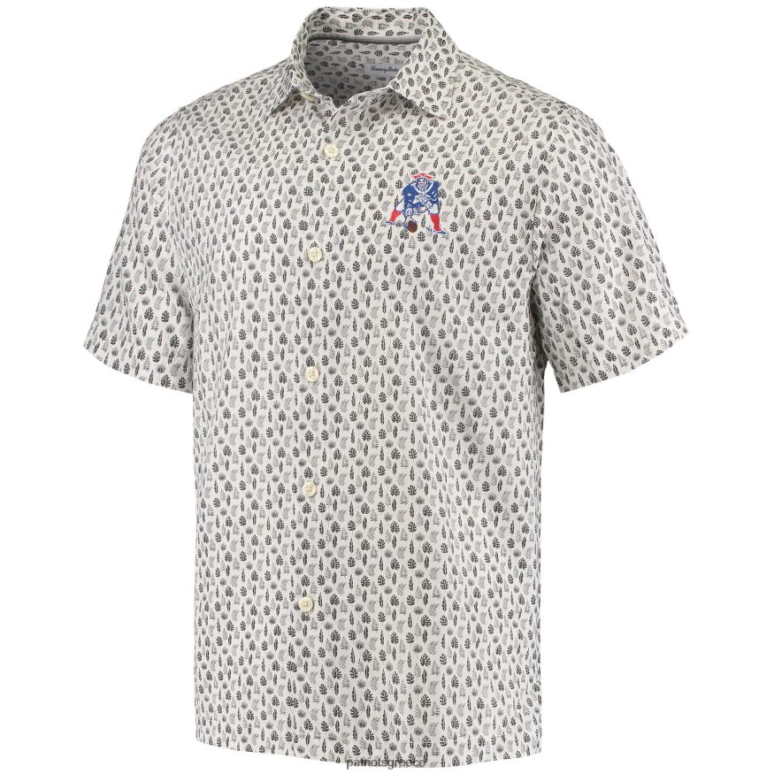 Patriots Jersey Tommy bahama λευκό baja mar υφαντό πουκάμισο με κουμπιά άνδρες είδη ένδυσης VPDHTZ1678