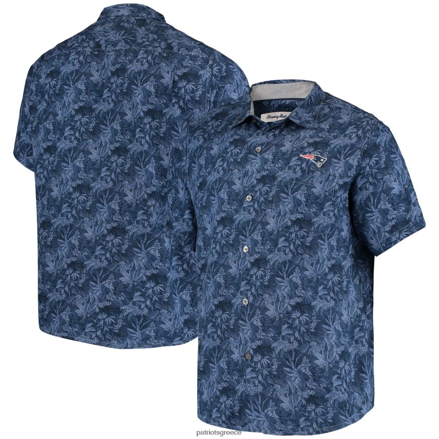 Patriots Jersey Tommy bahama navy sport jungle απόχρωση πουκάμισο με κουμπιά άνδρες είδη ένδυσης VPDHTZ1682