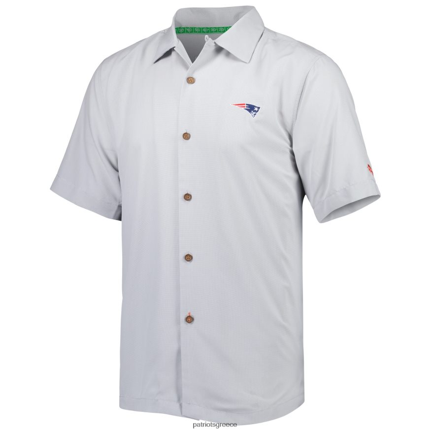 Patriots Jersey Τόμι Μπαχάμα γκρι καρύδα πουκάμισο με κουμπιά με κουμπιά άνδρες είδη ένδυσης VPDHTZ1643