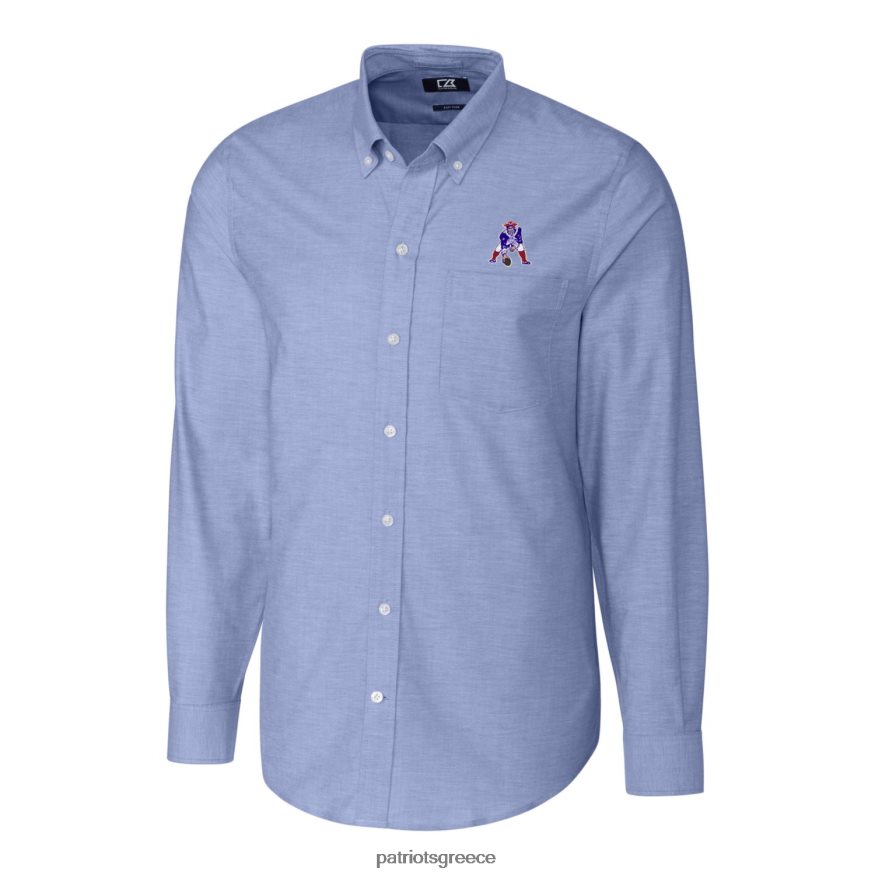 Patriots Jersey Κόφτης και μπουκ πούδρα μπλε λογότυπο με μακρυμάνικο λουράκι με κουμπιά προς τα κάτω άνδρες είδη ένδυσης VPDHTZ1660