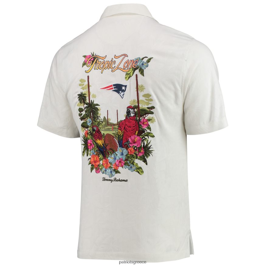 Patriots Jersey Τόμι Μπαχάμα λευκό πουκάμισο τροπικής ζώνης με κουμπιά άνδρες είδη ένδυσης VPDHTZ1684