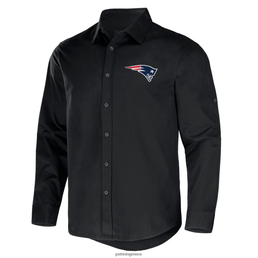 Patriots Jersey nfl x darius rucker συλλογή από φανατικά μαύρο κάμπριο μπλουζάκι με μακρύ μανίκι με κουμπιά άνδρες είδη ένδυσης VPDHTZ1641