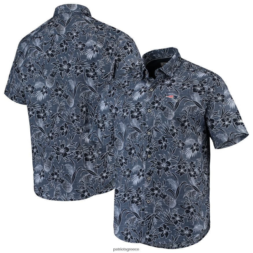 Patriots Jersey Πλεκτό πουκάμισο με κουμπιά tommy bahama navy tiki luau άνδρες είδη ένδυσης VPDHTZ1653