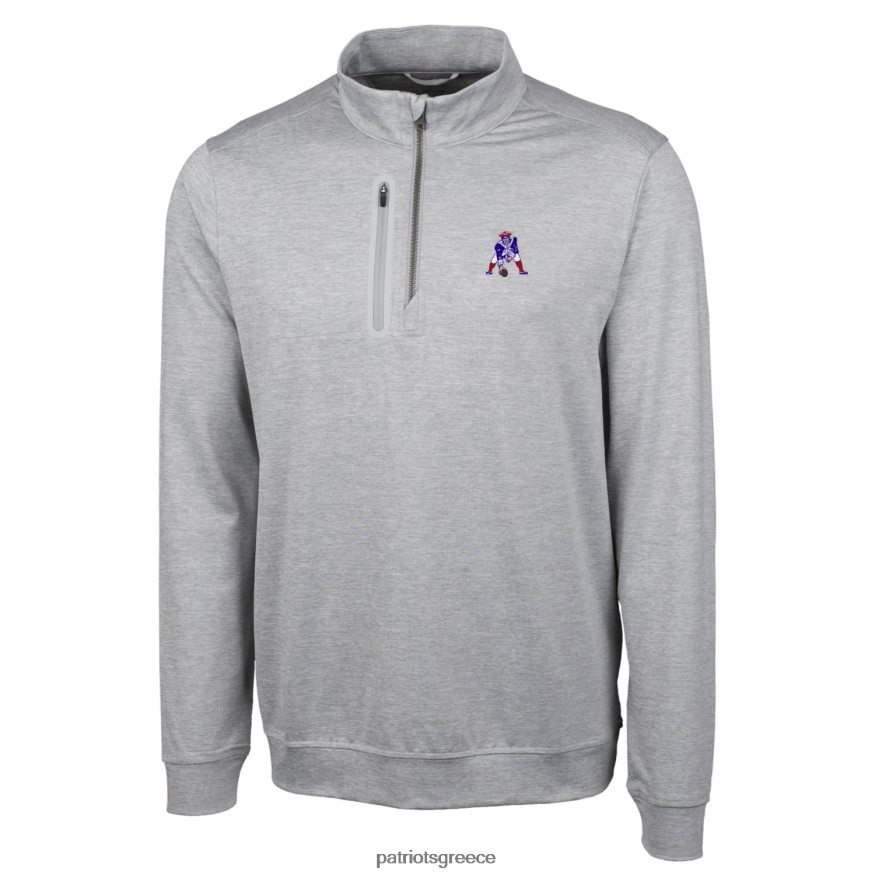 Patriots Jersey μπλούζα πουλόβερ με φερμουάρ με τεταρτημόρια με φερμουάρ, γκρι stealth μεγάλο και ψηλό λογότυπο άνδρες είδη ένδυσης VPDHTZ2114