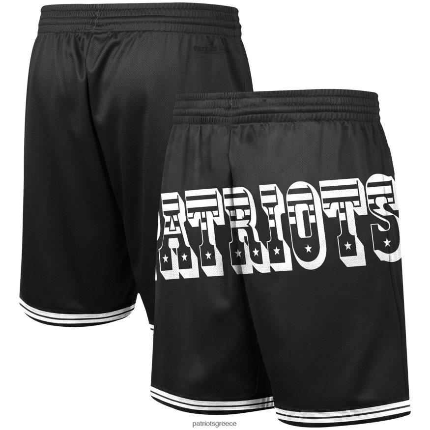 Patriots Jersey σορτς μόδας mitchell & ness μαύρο μεγάλο πρόσωπο 3.0 άνδρες είδη ένδυσης VPDHTZ1720