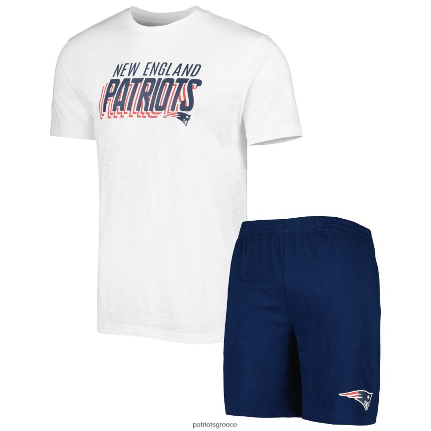 Patriots Jersey concepts sport navy/λευκό μπλουζάκι και σορτς ύπνου άνδρες είδη ένδυσης VPDHTZ1748